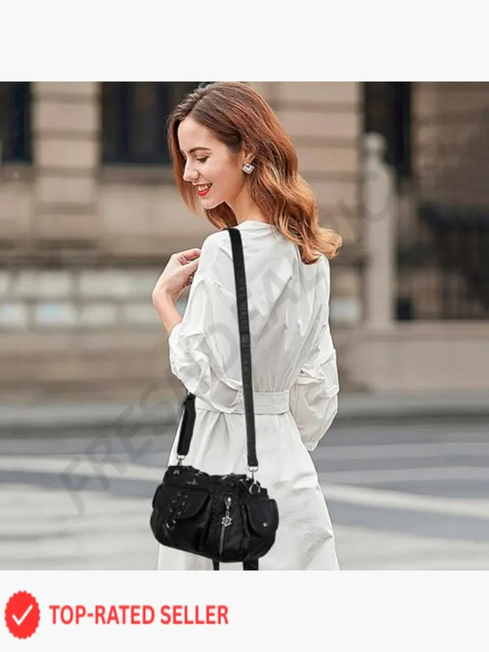 Small Hobo Shoulder Bag Y2K Vegan Leather Multi-Pocket Crossbody Tote Purse